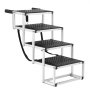 Escalera para perros VEVOR para coches, escalones anchos de 4 escalones para perros, rampa plegable para perros con superficie antideslizante, escalones portátiles para mascotas de aluminio liviano para coches, SUV y camiones, soporta hasta 150 libras