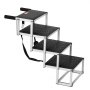 Escalera para perros VEVOR para coches, escalones anchos de 4 escalones para perros, rampa plegable para perros con superficie antideslizante, escalones portátiles para mascotas de aluminio liviano para coches, SUV y camiones, soporta hasta 150 libras