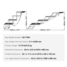 VEVOR Escalera de Perro para Coche Plegable 4 Peldaños de Aluminio Carga 113 KG