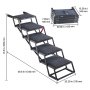 VEVOR Dog Stairs for Car, 5 Steps Extra Wide Foldable Dog Ramp for Large Dogs with Non-Slip Rug Surface, Portable Lightweight Pet Ladder for Car, SUV, Truck, High Beds, Sofas, Support up to 91 kg