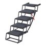 VEVOR Dog Stairs for Car, 5 Steps Extra Wide Foldable Dog Ramp for Large Dogs with Non-Slip Rug Surface, Portable Lightweight Pet Ladder for Car, SUV, Truck, High Beds, Sofas, Support up to 91 kg