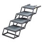 VEVOR Dog Stairs for Car, 4 Steps Extra Wide Foldable Dog Ramp for Large Dogs with Non-Slip Surface, Portable Lightweight Pet Stairs Ladder for Car, SUV, Truck, High Bed, Sofa, Support up to 181 kg