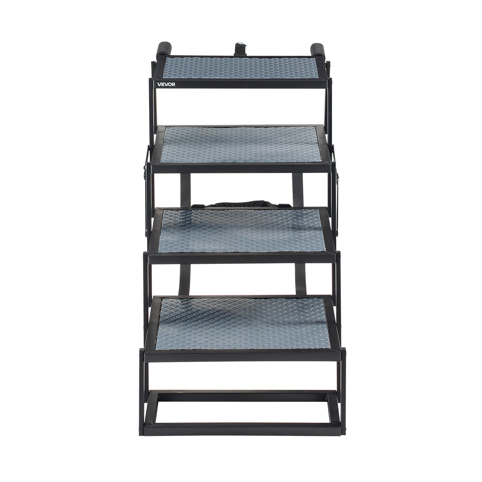 VEVOR Escalera para Perros Plegable para Coche, 4 Peldaños, Rampa para Perros, Capacidad de Carga de 181 kg, Escalones Antideslizantes, Altura Ajustable, Escalera Portátil para Subir a SUVs Camas Sofá