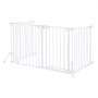 VEVOR Barrera de Seguridad para Perros Altura de 813 mm 4 Paneles Blanco, para Escalera, Cocina, Sala de Estar, Plegable y Flexible, Marco de Metal, con Doble Cerradura y Soporte de Doble Triángulo