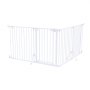 VEVOR Barrera de Seguridad para Perros Altura de 813 mm 4 Paneles Blanco, para Escalera, Cocina, Sala de Estar, Plegable y Flexible, Marco de Metal, con Doble Cerradura y Soporte de Doble Triángulo