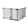 VEVOR Barrera de Seguridad para Perros 813 mm 4 Paneles Plegable Negro, para Escaleras, Puertas, Forma Flexible, Estructura de Metal, Cerradura Doble, Soporte de Doble Triángulo, Kit de Instalación