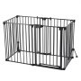 VEVOR Freestanding Dog Gate 813 mm Tall 6-Panel Foldable Metal Gate Black, For Stairs Doorways, Dual-Triangle Support, Sturdy Metal Construction, Freestanding or Wall Mount, Flexible Shapes, Easy Fit