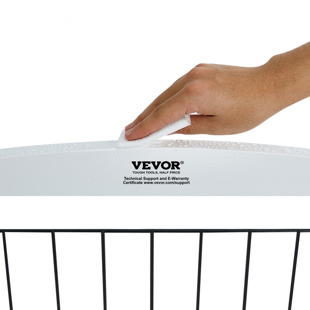 Puerta para perros independiente VEVOR, 32" de alto x 96,5" de ancho, puerta para mascotas independiente, puerta para perros plegable de 4 paneles para pasillos anchos y estrechos, barrera para perros expandible con soporte silencioso para pies para interiores, color blanco