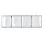 Puerta para perros independiente VEVOR, 32" de alto x 96,5" de ancho, puerta para mascotas independiente, puerta para perros plegable de 4 paneles para pasillos anchos y estrechos, barrera para perros expandible con soporte silencioso para pies para interiores, color blanco