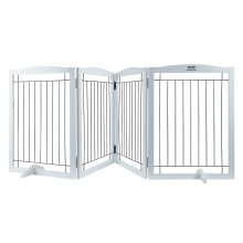 VEVOR Puerta Independiente para Perros de 2450 x 245 x 813 mm Plegable Blanca