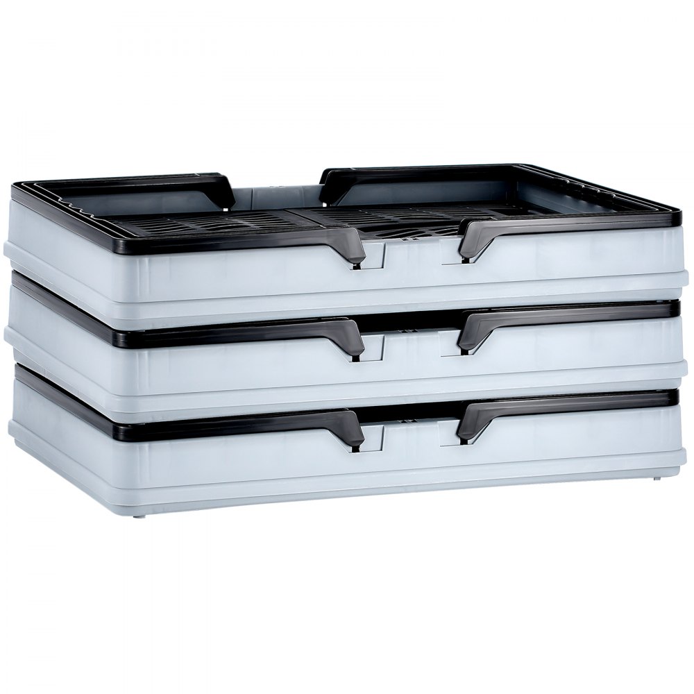 VEVOR Cesta con Asa de Compras Plegable y Comestible Portátil, 25 L, 3 Piezas