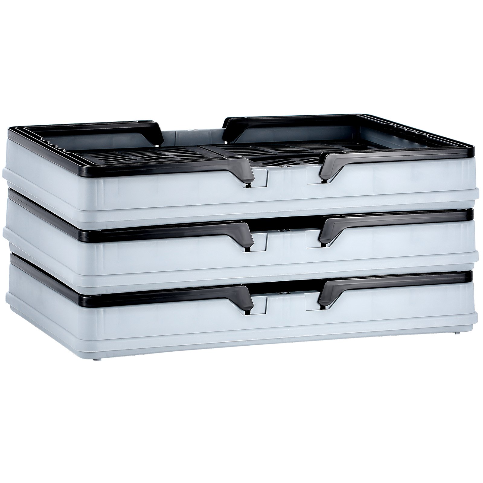 VEVOR Cesta con Asa de Compras Plegable y Comestible Portátil, 25 L, 3 Piezas