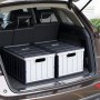 VEVOR Cajas de Almacenaje Plegables de Plástico 65 L, 2 Unidades, Contenedores de Almacenaje con Asas, Tapa Apilable, Ahorra Espacio, Soporta 38 kg para Hogar Coche Camping Organización, Gris Oscuro