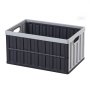 VEVOR Cajas de Almacenaje Plegables de Plástico 65 L, 2 Unidades, Contenedores de Almacenaje con Asas, Tapa Apilable, Ahorra Espacio, Soporta 38 kg para Hogar Coche Camping Organización, Gris Oscuro