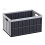 VEVOR Cajas de Almacenaje Plegables de Plástico 65 L, 2 Unidades, Contenedores de Almacenaje con Asas, Tapa Apilable, Ahorra Espacio, Soporta 38 kg para Hogar Coche Camping Organización, Gris Oscuro