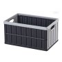 VEVOR Cajas de Almacenaje Plegables de Plástico 65 L, 2 Unidades, Contenedores de Almacenaje con Asas, Tapa Apilable, Ahorra Espacio, Soporta 38 kg para Hogar Coche Camping Organización, Gris Oscuro