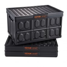 VEVOR Contenedores de almacenamiento plegables con tapas 45 L 3 Piezas
