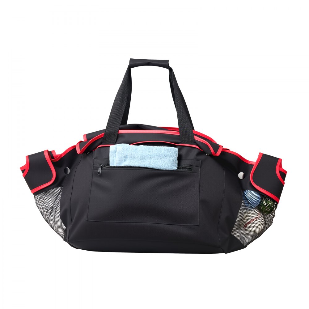 VEVOR Carro Plegable para Pelotas de Tenis con Ruedas, Capacidad de 175 Pelotas, Cesta de Tenis con Bolsillos Laterales, Bolsa de Nailon, Carrito de Entrenamiento Multideporte para Béisbol Pickleball