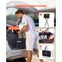 VEVOR Carro Plegable para Pelotas de Tenis con Ruedas, Capacidad de 175 Pelotas, Cesta de Tenis con Bolsillos Laterales, Bolsa de Nailon, Carrito de Entrenamiento Multideporte para Béisbol Pickleball