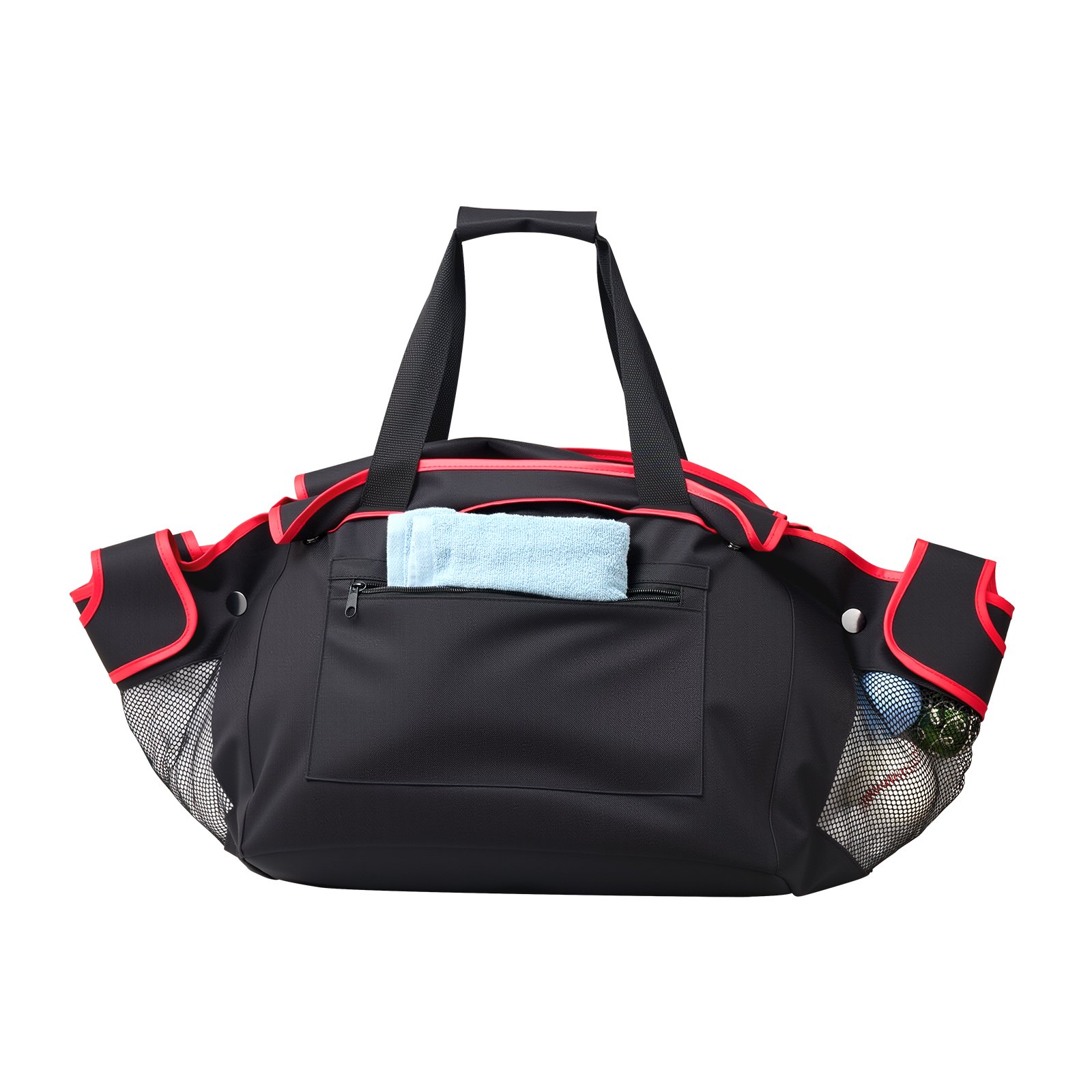VEVOR Carro Plegable para Pelotas de Tenis con Ruedas, Capacidad de 175 Pelotas, Cesta de Tenis con Bolsillos Laterales, Bolsa de Nailon, Carrito de Entrenamiento Multideporte para Béisbol Pickleball