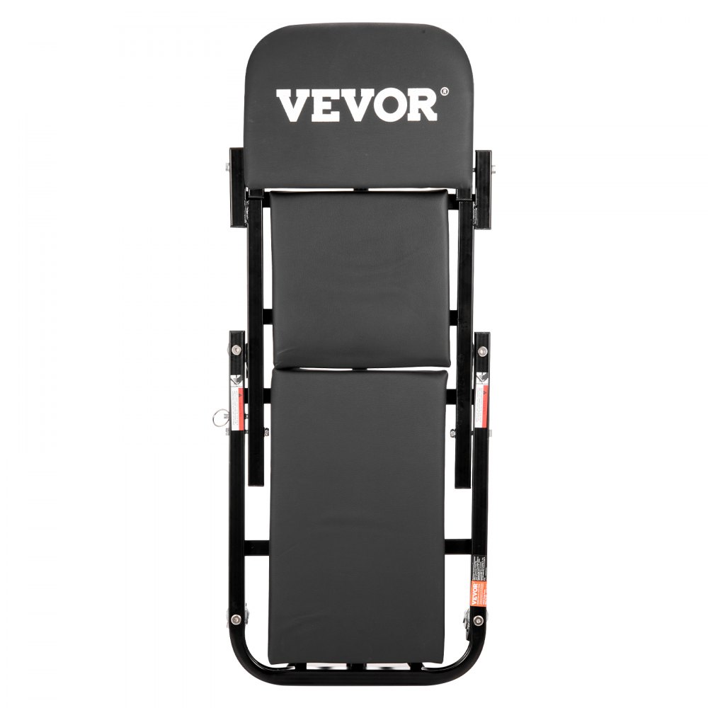 VEVOR Taburete plegable para garaje en forma de Z, 1016 mm, capacidad de 204,1 kg, taburete plegable para mecánico con 6 ruedas universales, asiento acolchado, estructura de acero, silla para tumbarse o sentarse para garaje, taller o casa