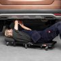 VEVOR Taburete plegable para garaje en forma de Z, 1016 mm, capacidad de 204,1 kg, taburete plegable para mecánico con 6 ruedas universales, asiento acolchado, estructura de acero, silla para tumbarse o sentarse para garaje, taller o casa