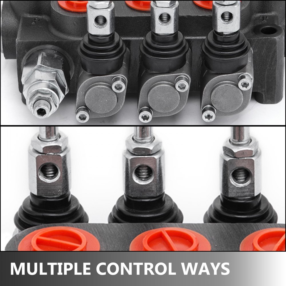 Válvula De Control Direccional Hidráulica 3 Carrete Cilindro Doble Efecto 25 Gpm