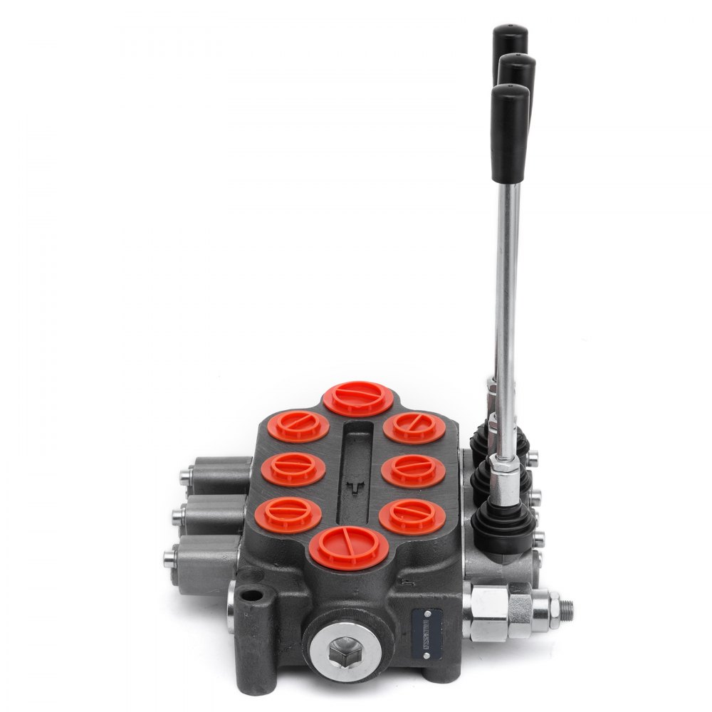 Válvula De Control Direccional Hidráulica 3 Carrete Cilindro Doble Efecto 25 Gpm