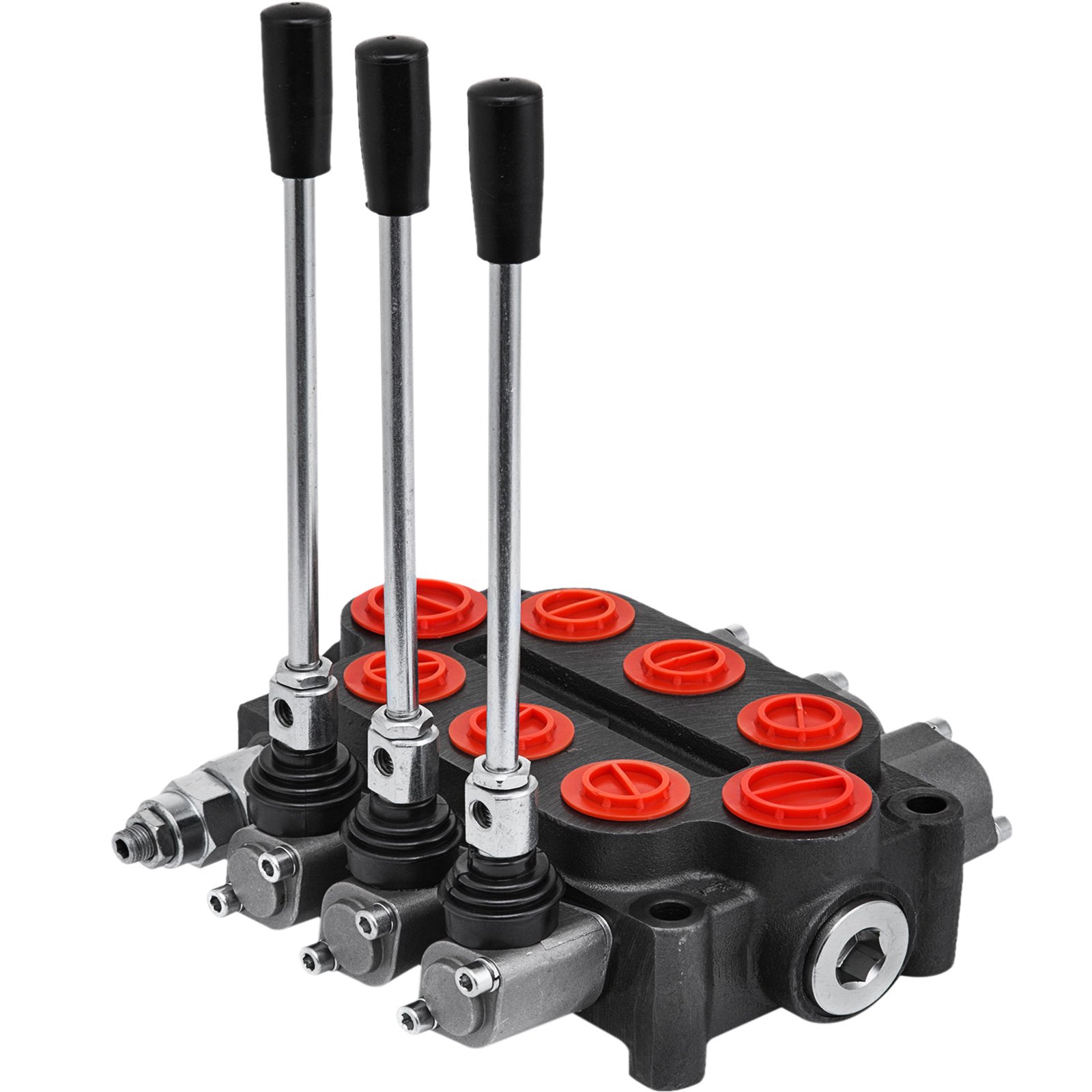 Válvula De Control Direccional Hidráulica 3 Carrete Cilindro Doble Efecto 25 Gpm