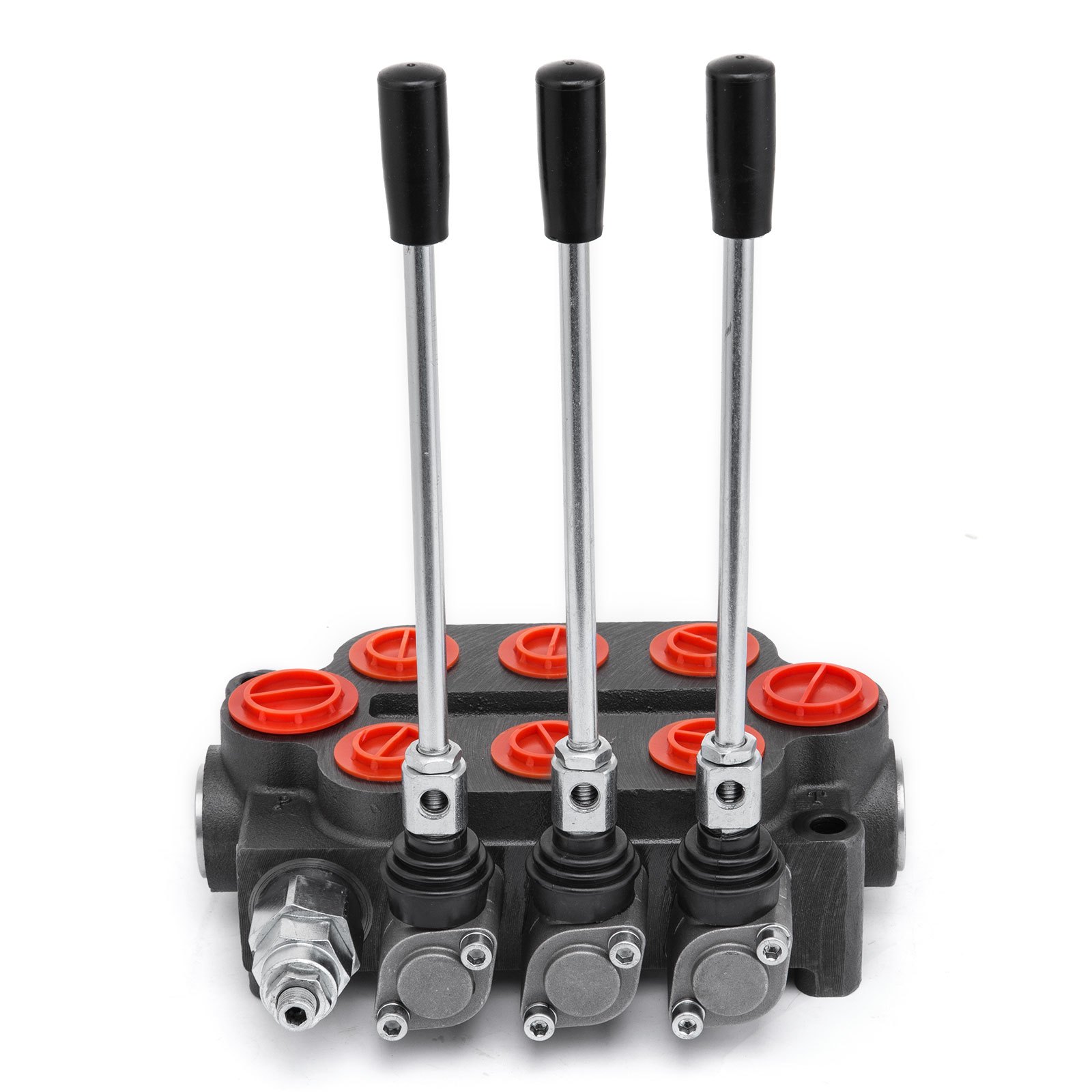 Válvula De Control Direccional Hidráulica 3 Carrete Cilindro Doble Efecto 25 Gpm