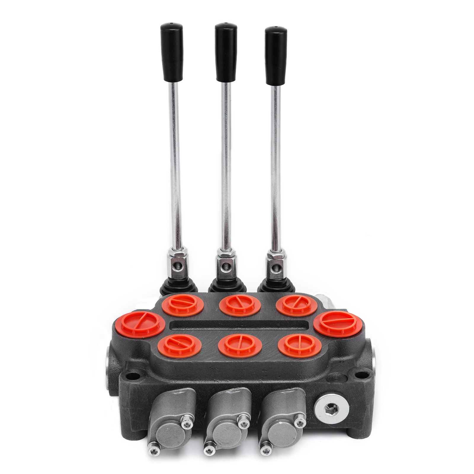 Válvula De Control Direccional Hidráulica 3 Carrete Cilindro Doble Efecto 25 Gpm