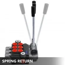 VEVOR Válvula de Control Direccional Hidráulica de 3 Carretes Puertos SAE de Doble Efecto de 11 GPM, Válvula Control Hidráulico 12,2" x 8" x 6,6 cm, Válvula Hidráulica Válvula de Alivio Ajustable