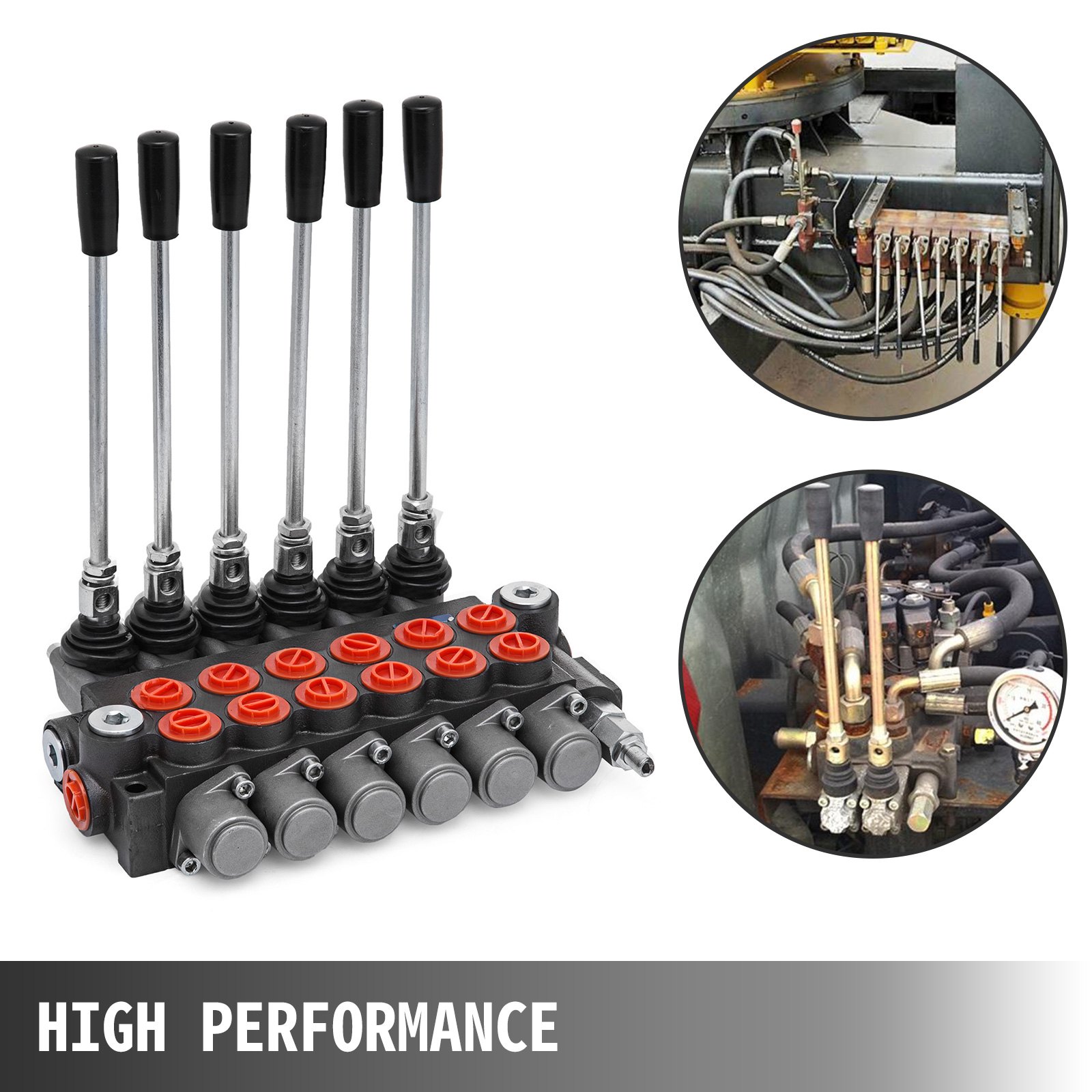 6 Carrete Válvula De Control Hidráulico 11 Gpm 3600psi Monobloque Doble Efecto