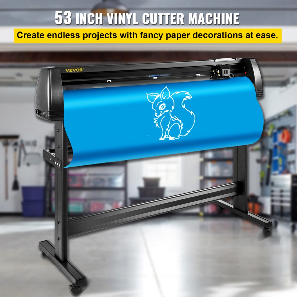 VEVOR Máquina Cortadora de Vinilo de 1350 mm, Plotter de Corte de Vinilo con Control Digital, Memoria 128K-2M Vinilo Cortador Letrero, Corte Plotter Impresora Sublimación, Plotter de Impresión