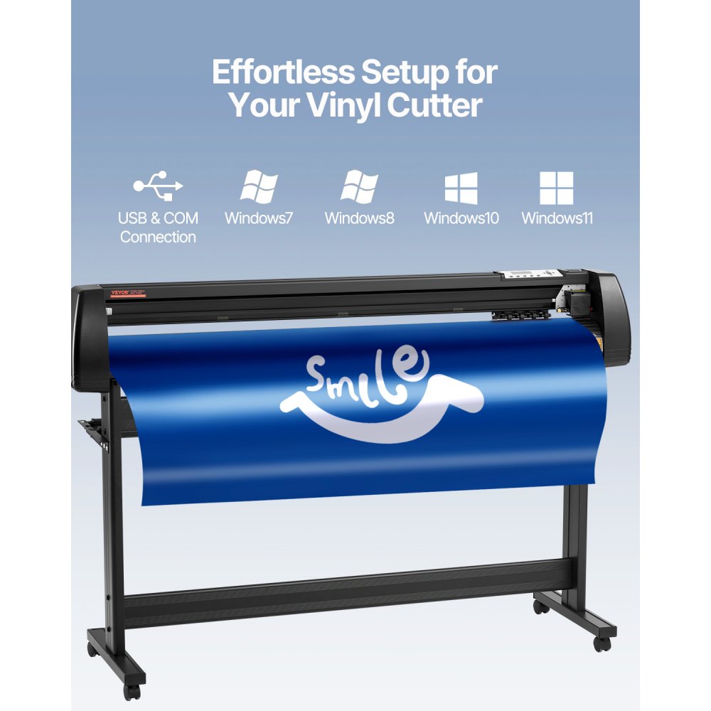 VEVOR Máquina Cortadora de Vinilo de 1350 mm, Plotter de Corte de Vinilo con Control Digital, Memoria 128K-2M Vinilo Cortador Letrero, Corte Plotter Impresora Sublimación, Plotter de Impresión