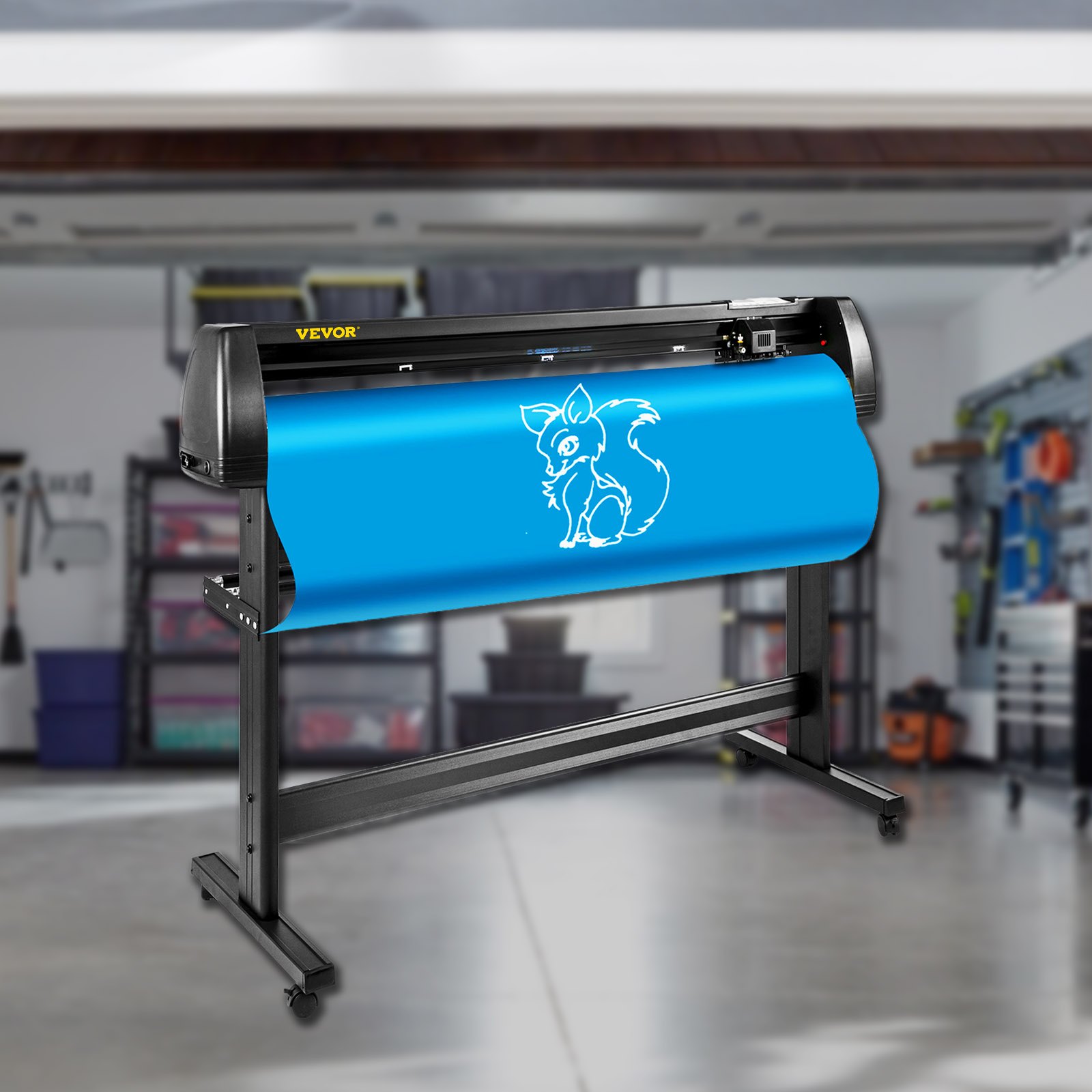 VEVOR Máquina Cortadora de Vinilo de 1350 mm, Plotter de Corte de Vinilo con Control Digital, Memoria 128K-2M Vinilo Cortador Letrero, Corte Plotter Impresora Sublimación, Plotter de Impresión