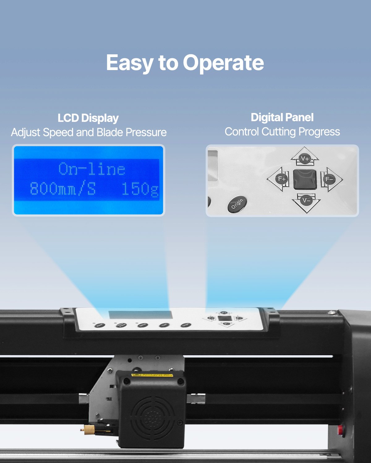 VEVOR Máquina Cortadora de Vinilo de 1350 mm, Plotter de Corte de Vinilo con Control Digital, Memoria 128K-2M Vinilo Cortador Letrero, Corte Plotter Impresora Sublimación, Plotter de Impresión