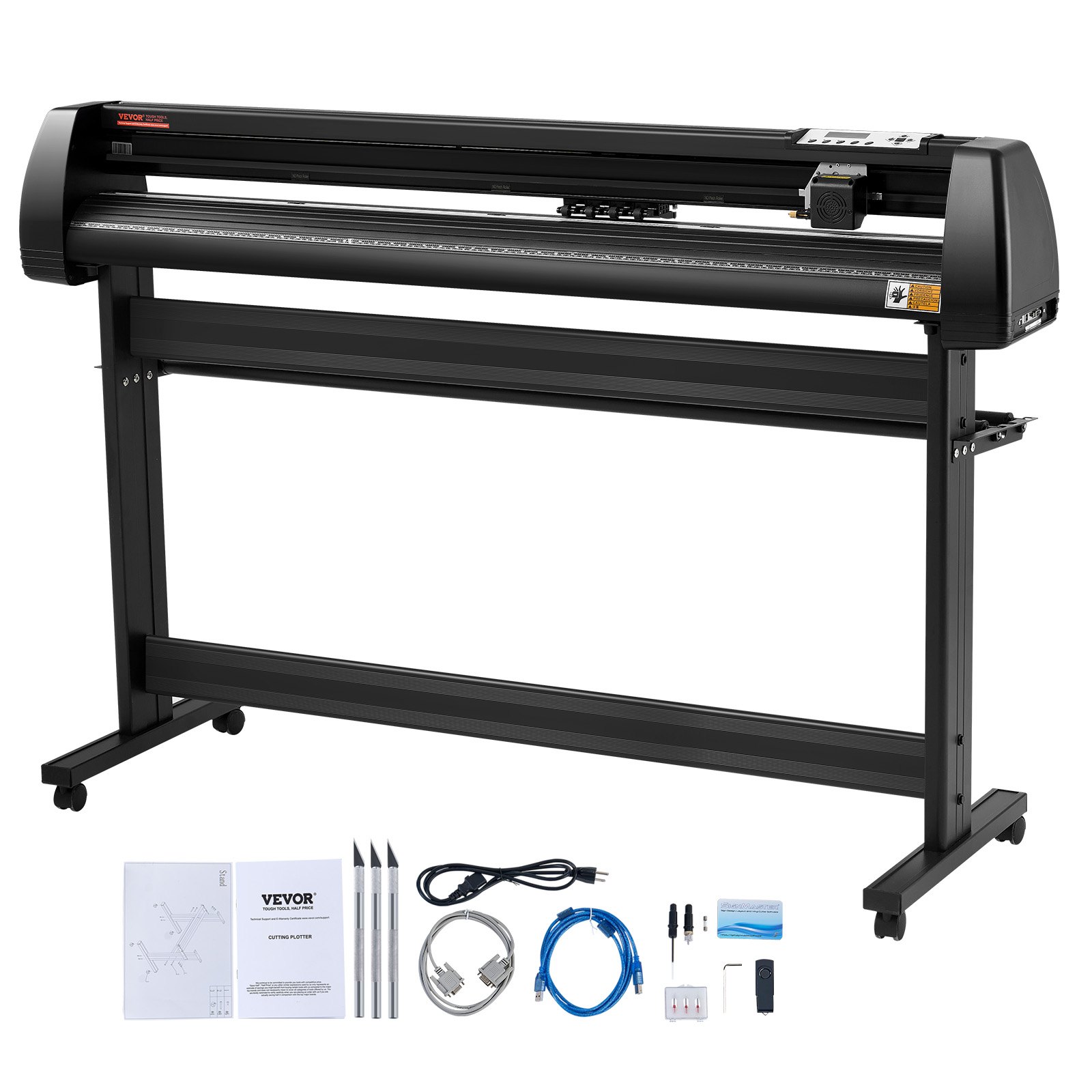 VEVOR Máquina Cortadora de Vinilo de 1350 mm, Plotter de Corte de Vinilo con Control Digital, Memoria 128K-2M Vinilo Cortador Letrero, Corte Plotter Impresora Sublimación, Plotter de Impresión