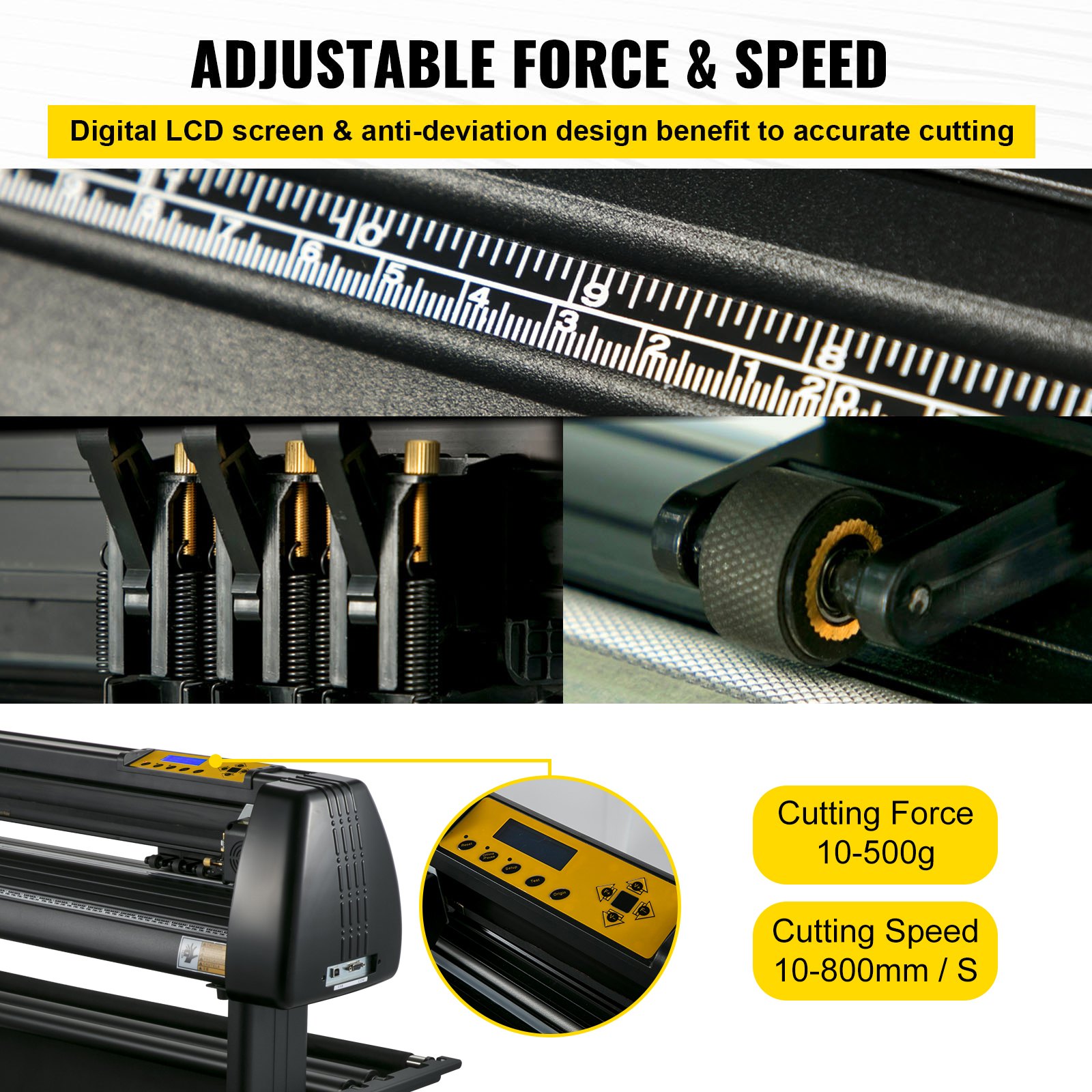 VEVOR 870 mm Máquina Cortadora de Vinilo, Letrero de Vinilo Plotter de Corte Ancho Máx. 780 mm Vinilo Cortador Letrero Plotter de Impresión Impresora Sublimación Plotter de Corte Manual de Vinilo