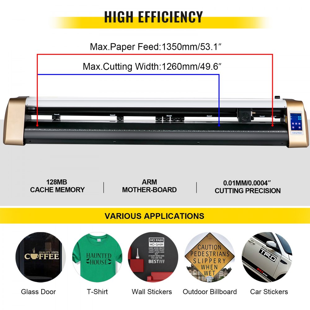 Vevor 1350 Mm Cortadora De Vinilo Plóter De Corte Software Signmaster Dmpl/ Hpgl