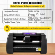 VEVOR Máquina Cortadora de Vinilo 375mm Impresoras de Vinilo Software Signmaster 16MB Plotter de Corte de Vinilo para Campo de la Publicidad, Decoración Variada, Artesanía, Fabricación de Etiqueta