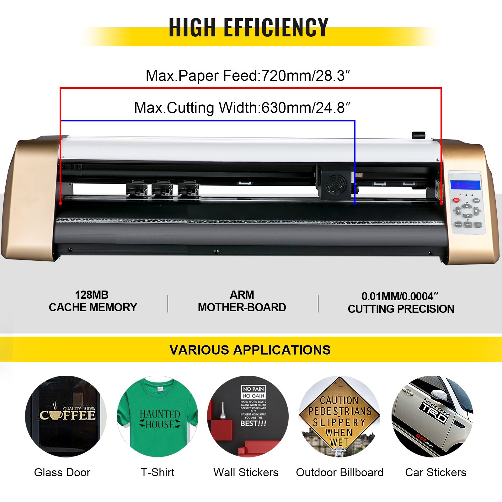 Vevor 720 Mm Plóter De Corte Vinilo Máquina De Plotter Corte De Contorno 128 Mb