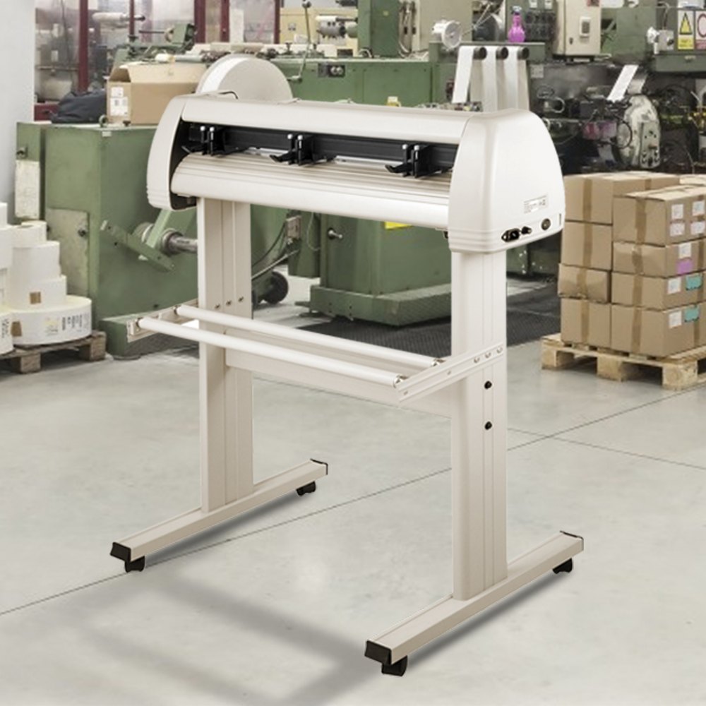 VEVOR Cortador de Vinilo 870mm, Vinilo Plotter Cortador con Cuchillo de Trinchar, Plotter de Corte de Vinilo Blanco