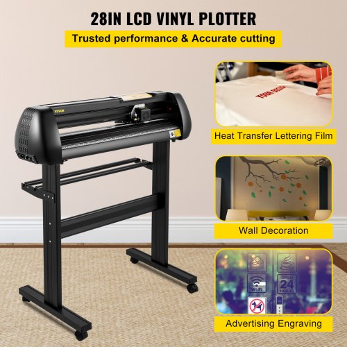 VEVOR Cortador de Vinilo Windows XP/VISTA/7/8/10 Plotter de Corte de Vinilo 16MB Máquina Cortadora de Vinilo de 720cm para Grabar Anuncio, Películas de Letras de Transferencia de Calor 13,5kg