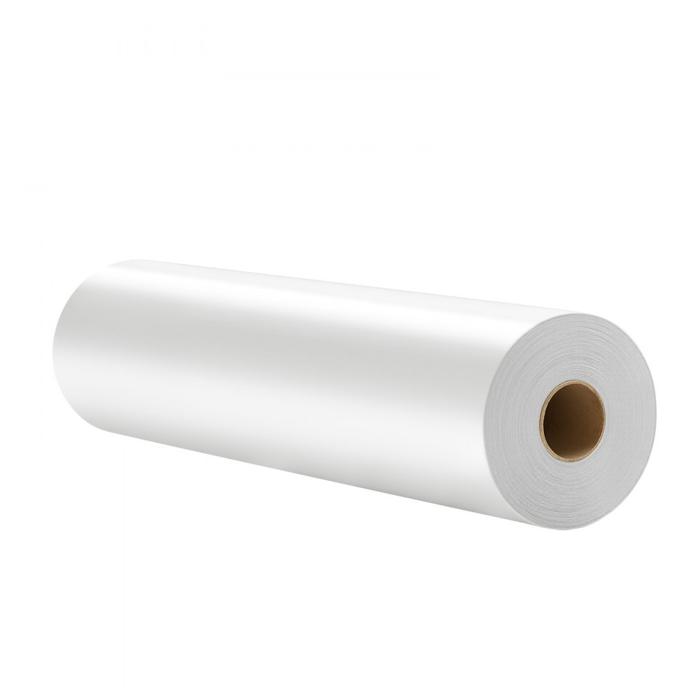 VEVOR Rollo de Vinilo Termoadhesivo HTV 30,48x1524 cm Vinilo de Transferencia Térmica Fácil Cortar/Despegar Fuerte Adhesión Compatible con Máquina de Corte, para Varios Materiales, Blanco Brillante