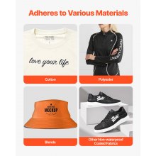 VEVOR Rollo de Vinilo Termoadhesivo HTV 304,8 x 21336 mm Vinilo de Transferencia Térmica Fácil Cortar/Despegar Fuerte Adhesión Compatible con Máquina de Corte, para Varios Materiales, Negro Brillante