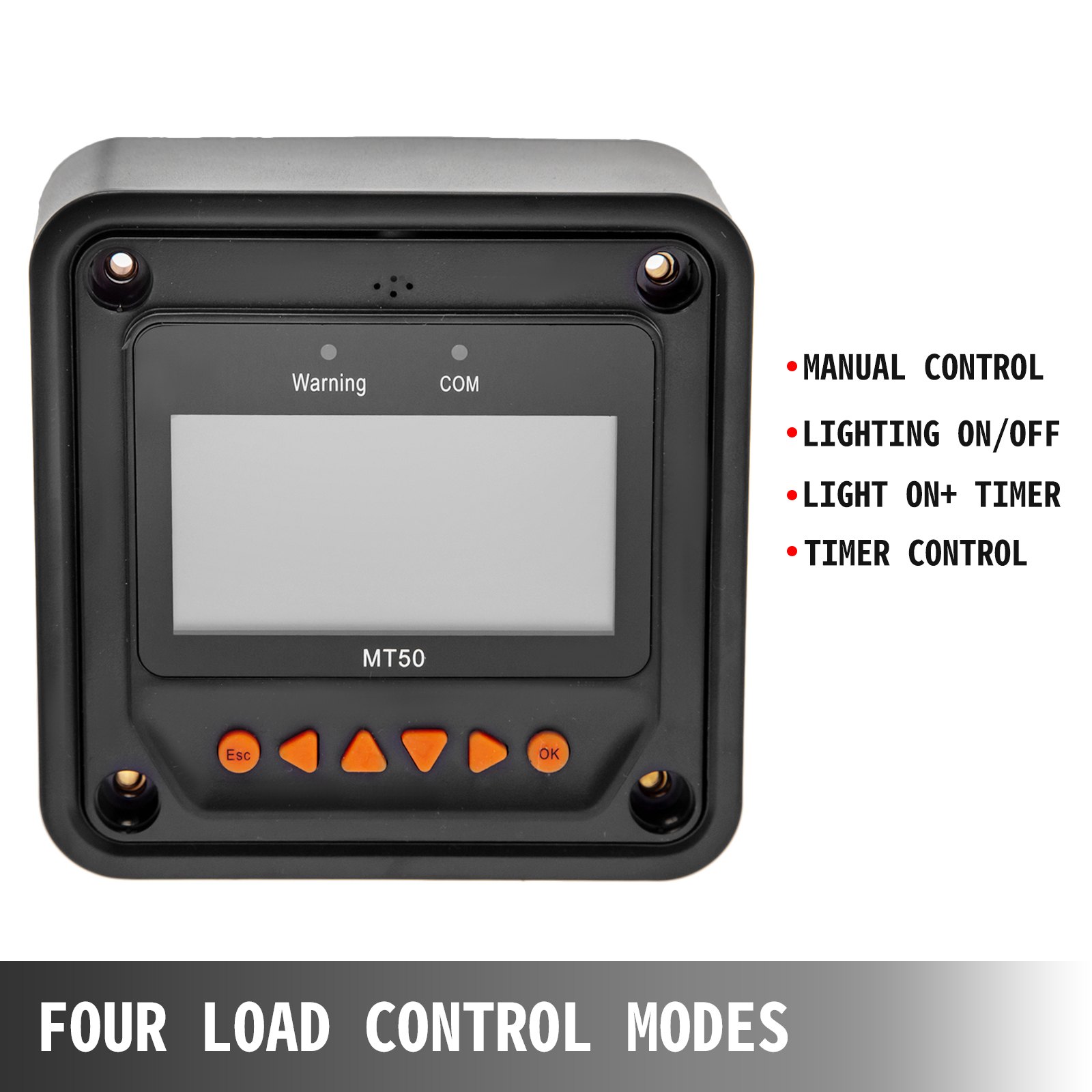 VEVOR Medidor Remoto MT50 de Pantalla LCD, Medidor de Distancia para Regulador de Carga Solar MPPT Regulador Solar, con Tipo de Conector RJ45, con Pantalla LCD, <65 mA, Controlador Panel Solar
