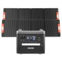 VEVOR Portable Power Station, 2400W Portable Solar Generator with 2PCS * 200W Foldable Solar Panels, 2160Wh Expandable LiFePO4 Battery Backup with 10 Output Ports for Home Backup Outdoor Camping RV
