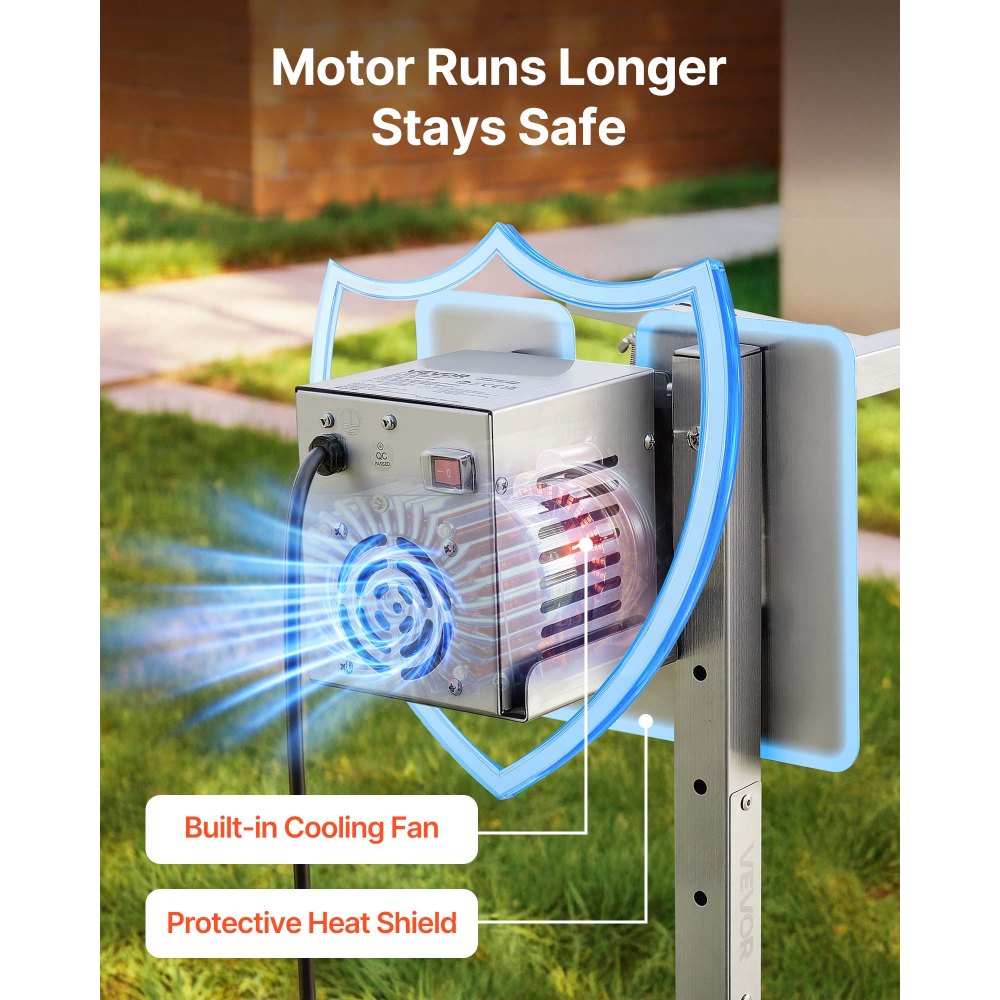 VEVOR Rotisserie Grill, AC220-240V 8 Level Height Electric Rotisserie Grill Kit, BBQ Grills Rotisseries Kit with 88 lbs Load Capacity, 38W Motor, Stainless Steel Automatic Grilling Kits for Parties