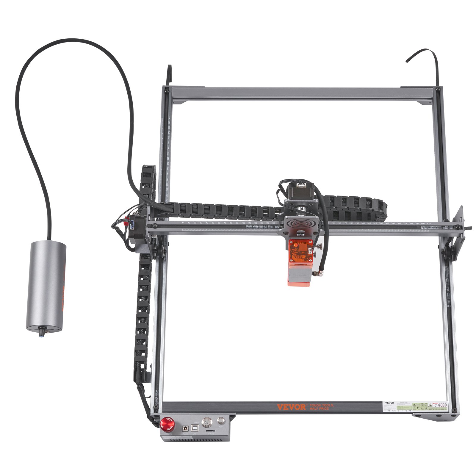 VEVOR Máquina de Grabado Láser 10 W Grabadora Láser 64x58x27 cm Área de Trabajo 40x40 cm Velocidad de Movimiento 10000 mm/min Punto Comprimido Protección Ocular Corte Láser para Madera Metal Acrílico